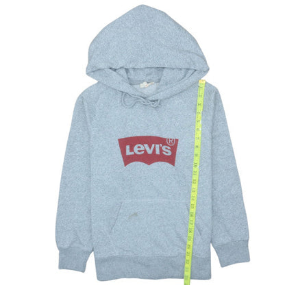 Levi's Men's Grey Small Pullover Hoodie with Logo Print