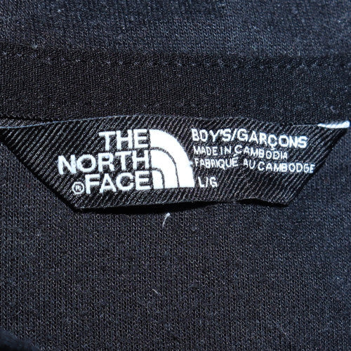 The North Face Boys Black Grey Full Zip Hoodie Size L Colourblock