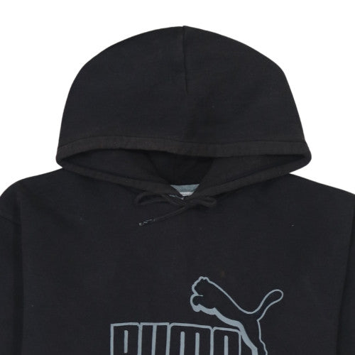 Puma Men's Black Pullover Hoodie L Regular Fit Fleece Sweatshirt