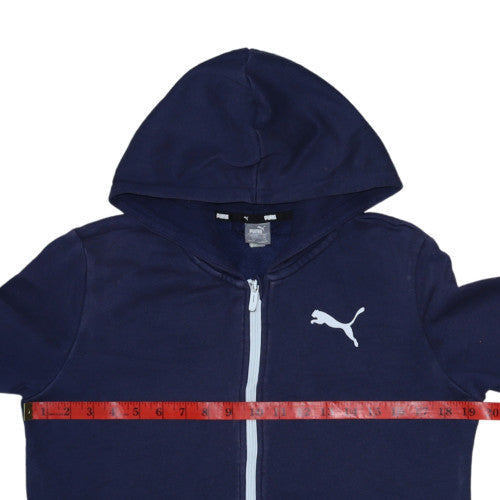 Puma Boys Navy Blue Full Zip Hoodie 13-14 Years Cotton Blend Sweatshirt