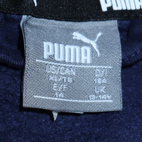 Puma Boys Navy Blue Full Zip Hoodie 13-14 Years Cotton Blend Sweatshirt