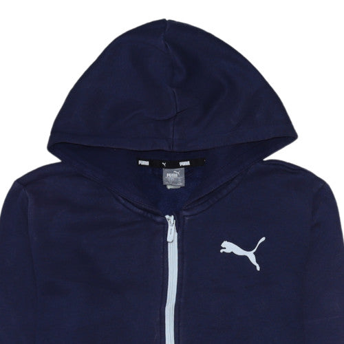 Puma Boys Navy Blue Full Zip Hoodie 13-14 Years Cotton Blend Sweatshirt