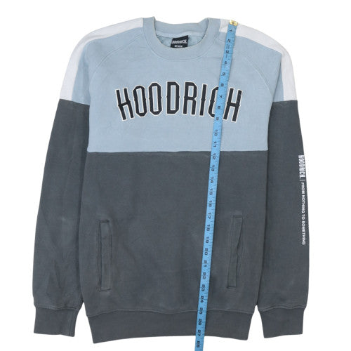 Hoodrich Men's Blue Colour Block Pullover Sweatshirt Medium