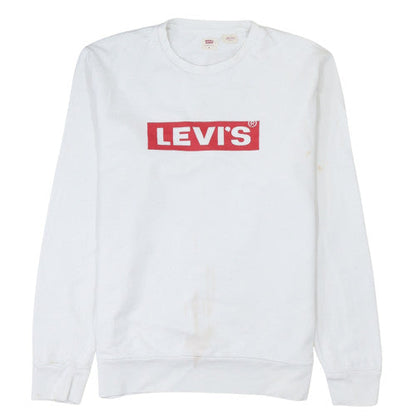 Levi's Men's White Graphic Logo Pullover Sweatshirt Size M