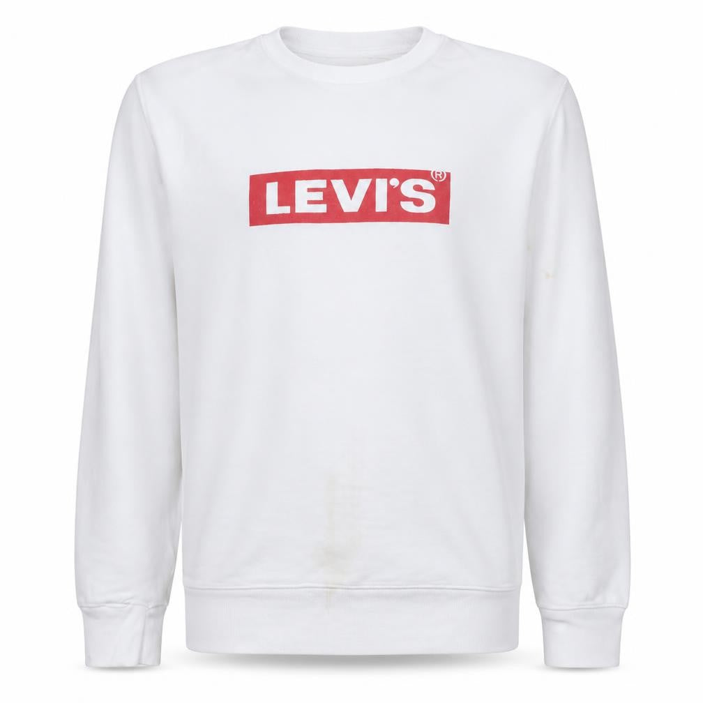 Levi's Men's White Graphic Logo Pullover Sweatshirt Size M