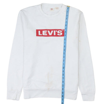 Levi's Men's White Graphic Logo Pullover Sweatshirt Size M