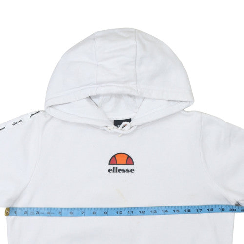 Ellesse Girls White 13-14 Years Pullover Hoodie with Logo Graphic Print