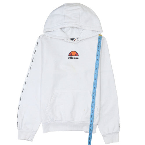 Ellesse Girls White 13-14 Years Pullover Hoodie with Logo Graphic Print
