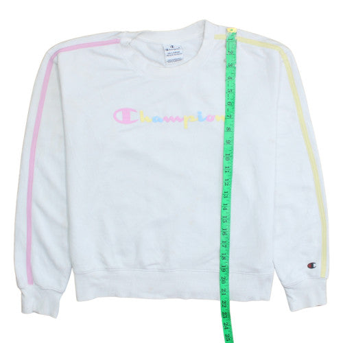 Champion Girls White Pastel Logo Crew Neck Sweatshirt 15-16 Years