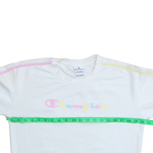 Champion Girls White Pastel Logo Crew Neck Sweatshirt 15-16 Years