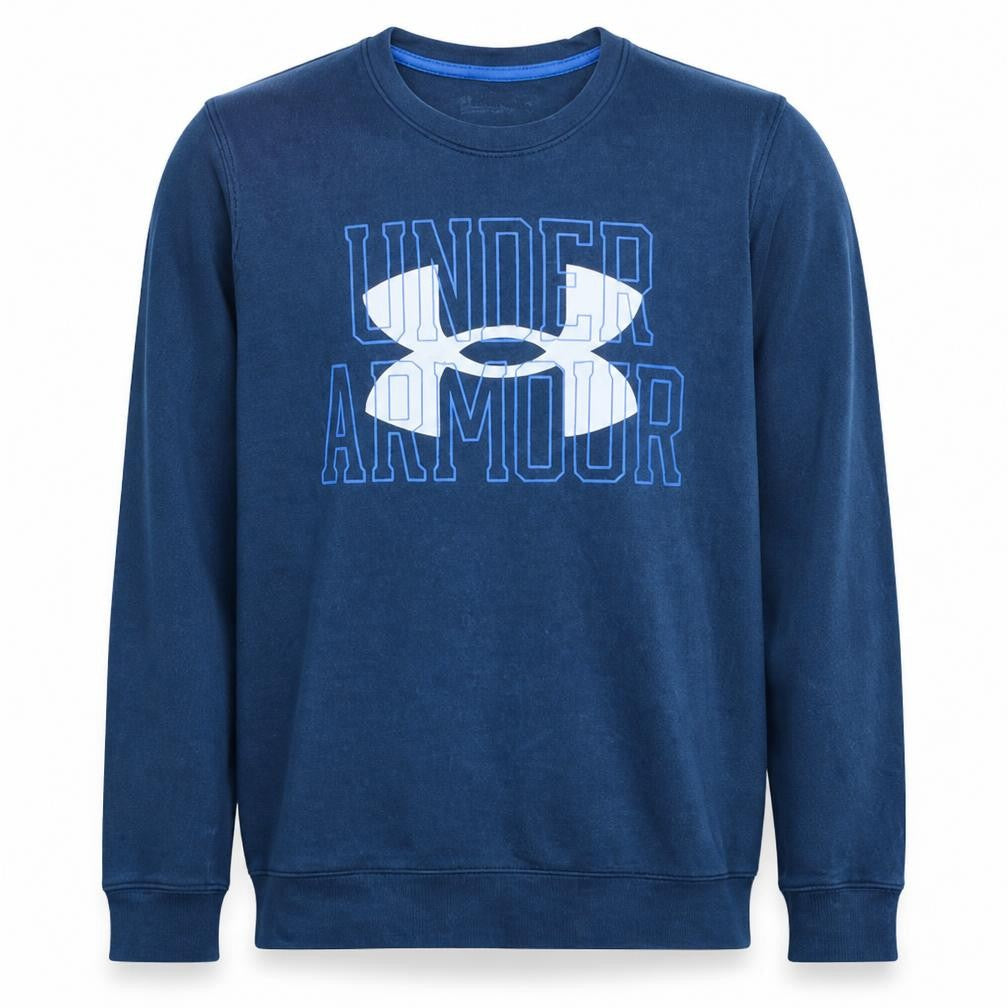 Under Armour Mens Blue Small Pullover Graphic Logo Sweatshirt