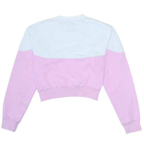 Nike Womens Pink & White Colourblock Crew Neck Pullover Sweatshirt Size S