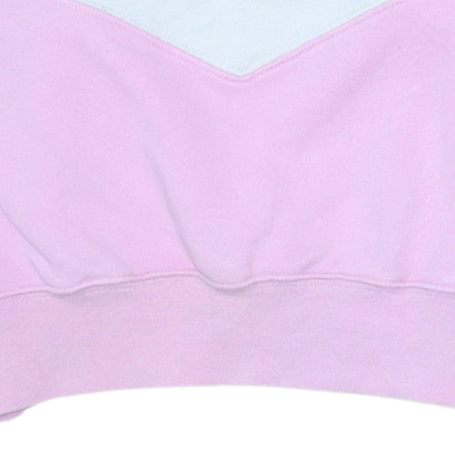 Nike Womens Pink & White Colourblock Crew Neck Pullover Sweatshirt Size S