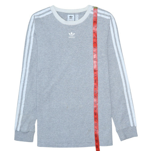 Adidas Women Grey Long Sleeve Sweatshirt UK 12 Crew Neck Pullover