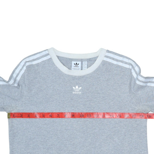 Adidas Women Grey Long Sleeve Sweatshirt UK 12 Crew Neck Pullover