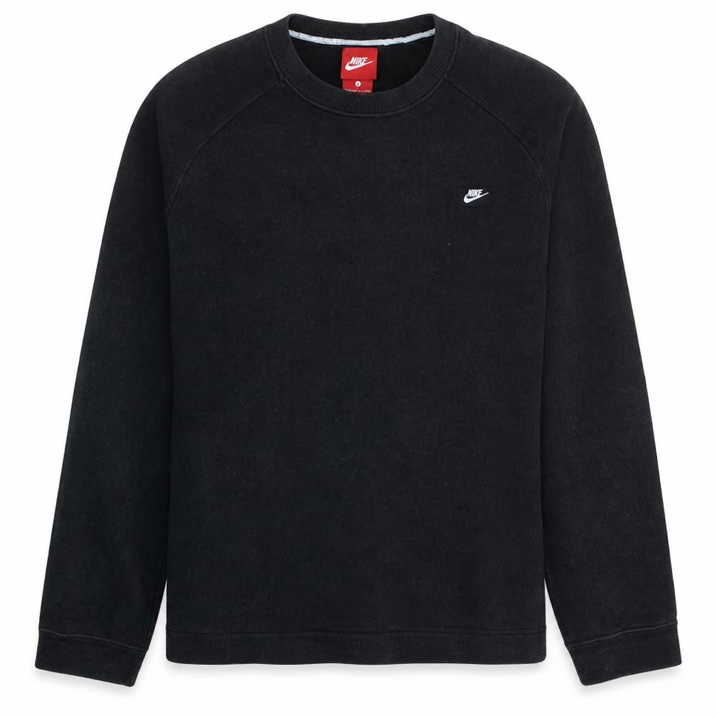 Nike Men's Black Small Crew Neck Pullover Sweatshirt Cotton Blend