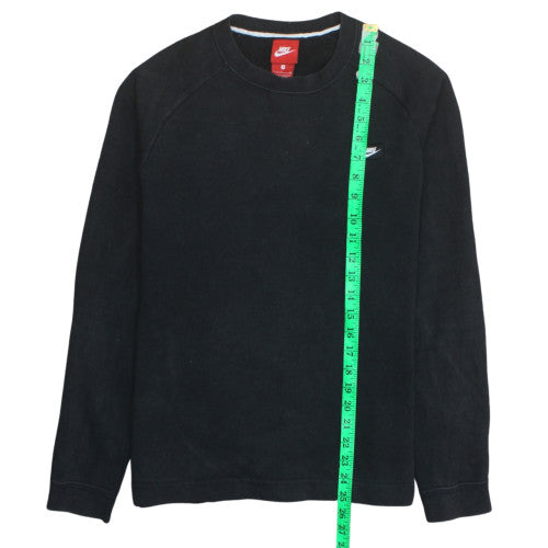 Nike Men's Black Small Crew Neck Pullover Sweatshirt Cotton Blend