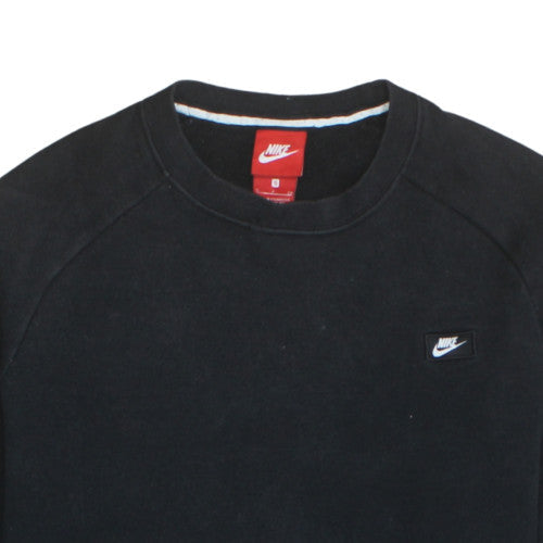 Nike Men's Black Small Crew Neck Pullover Sweatshirt Cotton Blend