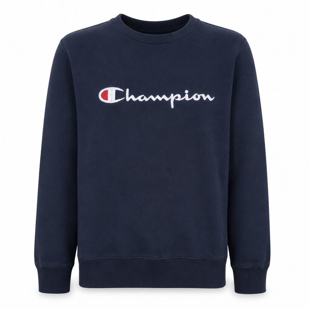 Champion Men's Blue Embroidered Logo Pullover Sweatshirt Medium
