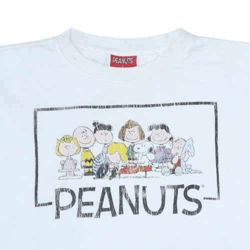 Peanuts Women's White Pullover Sweatshirt L Graphic Crew Neck