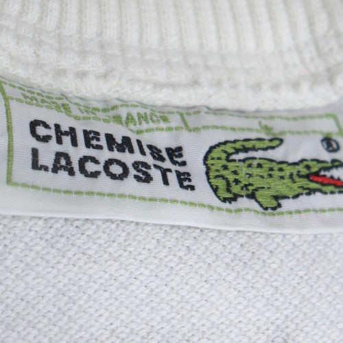 Lacoste Womens White Navy Crew Neck Pullover Sweatshirt Size M