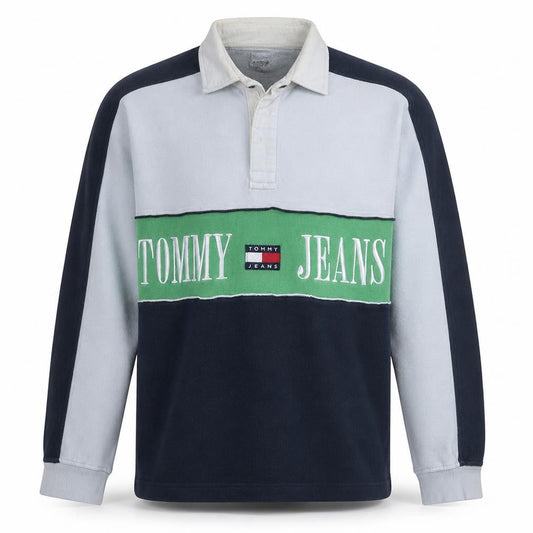 Tommy Jeans Mens Multicoloured L Henley Sweatshirt Retro Logo