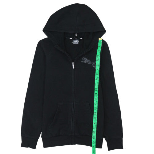 Puma Boys Black Full Zip Hoodie 13-14 Years Cotton Blend Casual Sweatshirt