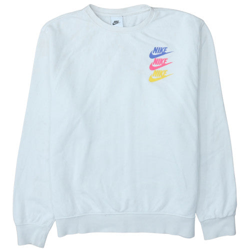 Nike Men's White Graphic Logo Pullover Sweatshirt Size M