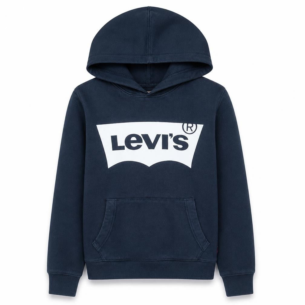 Levi's Boys Blue Pullover Hoodie 4 Years Fleece Graphic Logo Sweatshirt