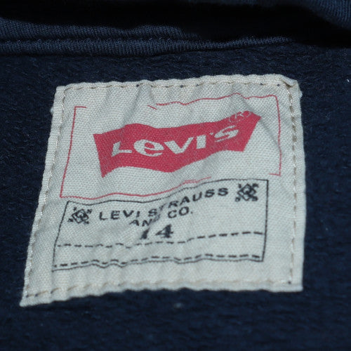 Levi's Boys Blue Pullover Hoodie 4 Years Fleece Graphic Logo Sweatshirt