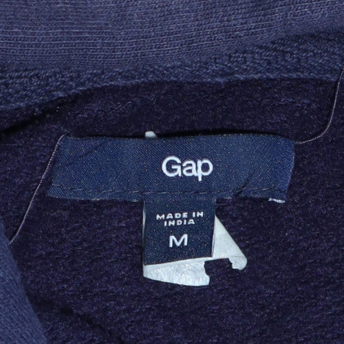 GAP Men's Blue Pullover Hoodie M Regular Fit Logo Fleece