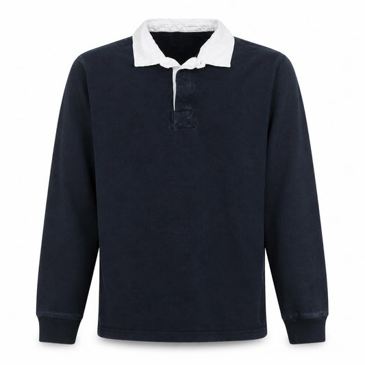 Marks & Spencer Men's Blue Collared Henley Sweatshirt XL