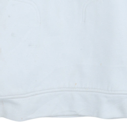 Adidas Men's White Pullover Hoodie L Fleece Sports Sweatshirt