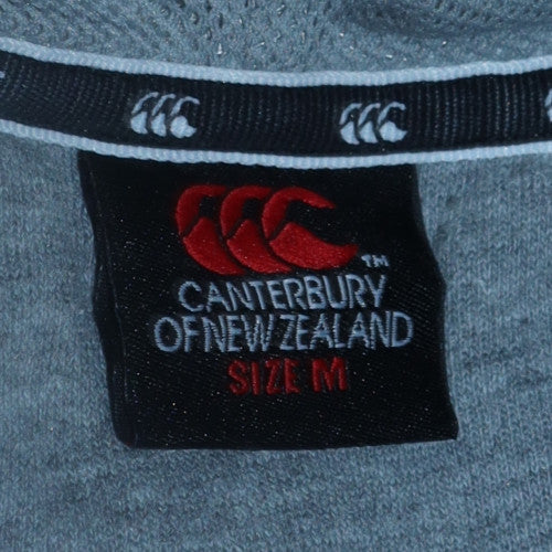 Canterbury Mens Grey Pullover Hoodie Size M Fleece Hooded Sweatshirt