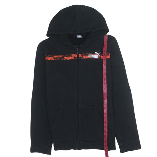 Puma Teens Black Full Zip Hoodie XL 16Y Logo Sportswear