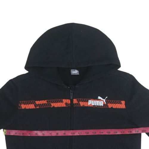 Puma Teens Black Full Zip Hoodie XL 16Y Logo Sportswear