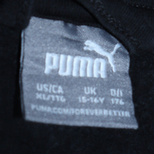 Puma Teens Black Full Zip Hoodie XL 16Y Logo Sportswear