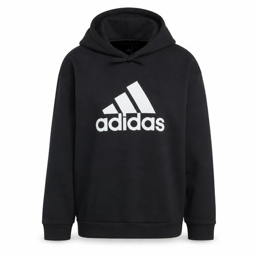 Adidas Women's Black Pullover Hoodie L Logo Print Sweatshirt