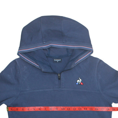 Le Coq Sportif Men's Blue XS Pullover Hoodie with Logo 1/4 Zip
