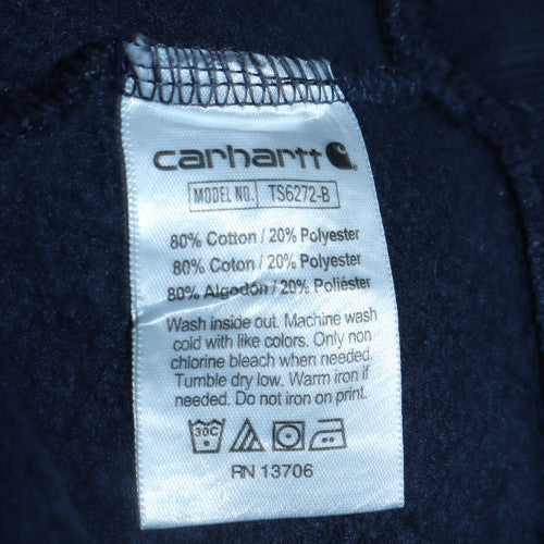 Carhartt Womens Navy Hoodie L 14-16 Pullover Cotton Blend Logo