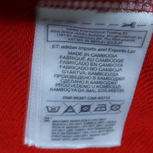 Adidas Womens Red Trefoil Pullover Hoodie Size 14 UK Cotton Blend