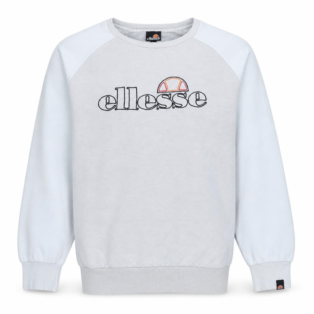 Ellesse Men's Light Grey Crew Neck Sweatshirt L Logo Cotton Blend