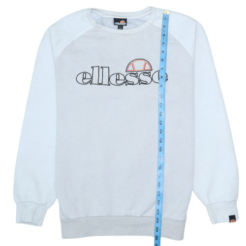 Ellesse Men's Light Grey Crew Neck Sweatshirt L Logo Cotton Blend