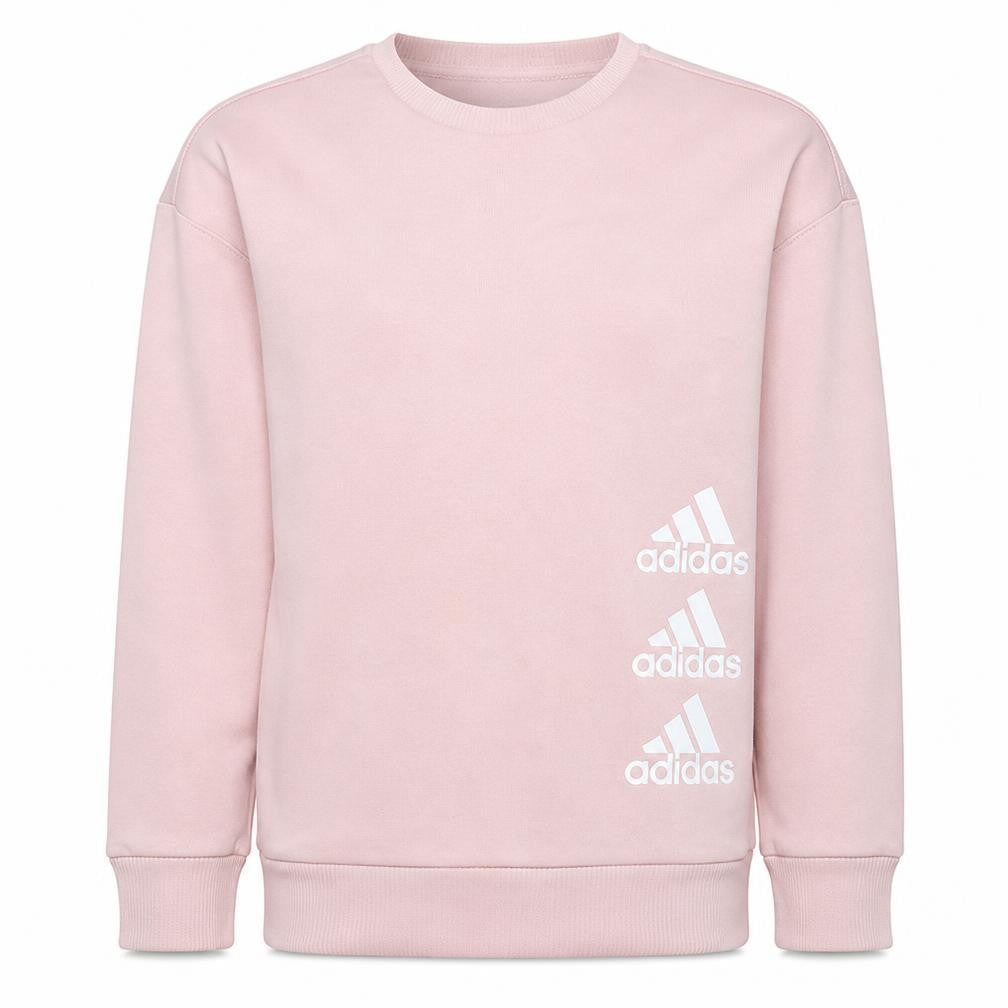 Adidas Girls Pink Crew Neck Pullover Sweatshirt 13-14 Years Cotton Blend