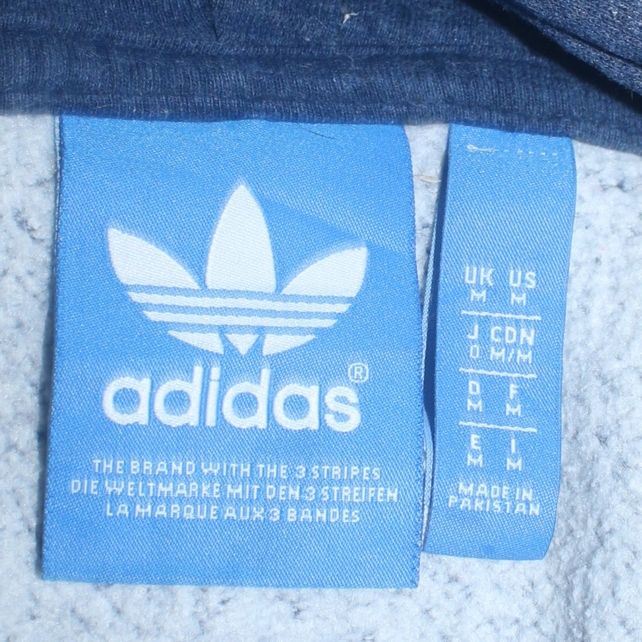 Adidas Men's Blue Full Zip Hoodie Size M Sportswear Fleece