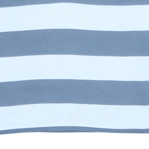 ASOS Design Womens Grey White Striped Henley Sweatshirt M