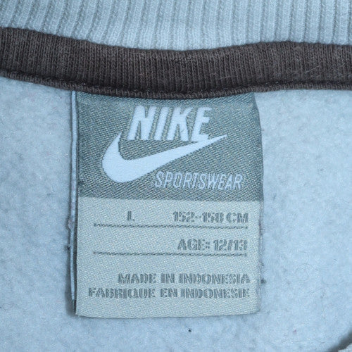 Nike Boys Light Blue Crew Neck Fleece Sweatshirt L 12-13 Years