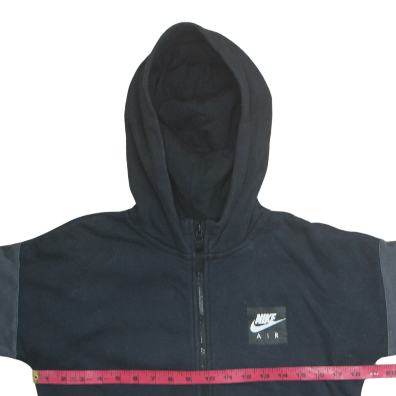 Nike Boys Black Grey Full Zip Hoodie Air Logo 12-13 Years Cotton Blend