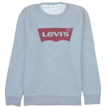 Levi's Men's Grey Logo Crew Neck Pullover Sweatshirt Size M