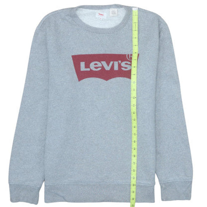 Levi's Men's Grey Logo Crew Neck Pullover Sweatshirt Size M